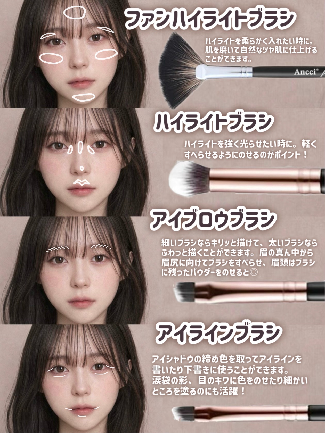 15本メイクブラシセット/SIXPLUS/メイクブラシを使ったクチコミ（3枚目）