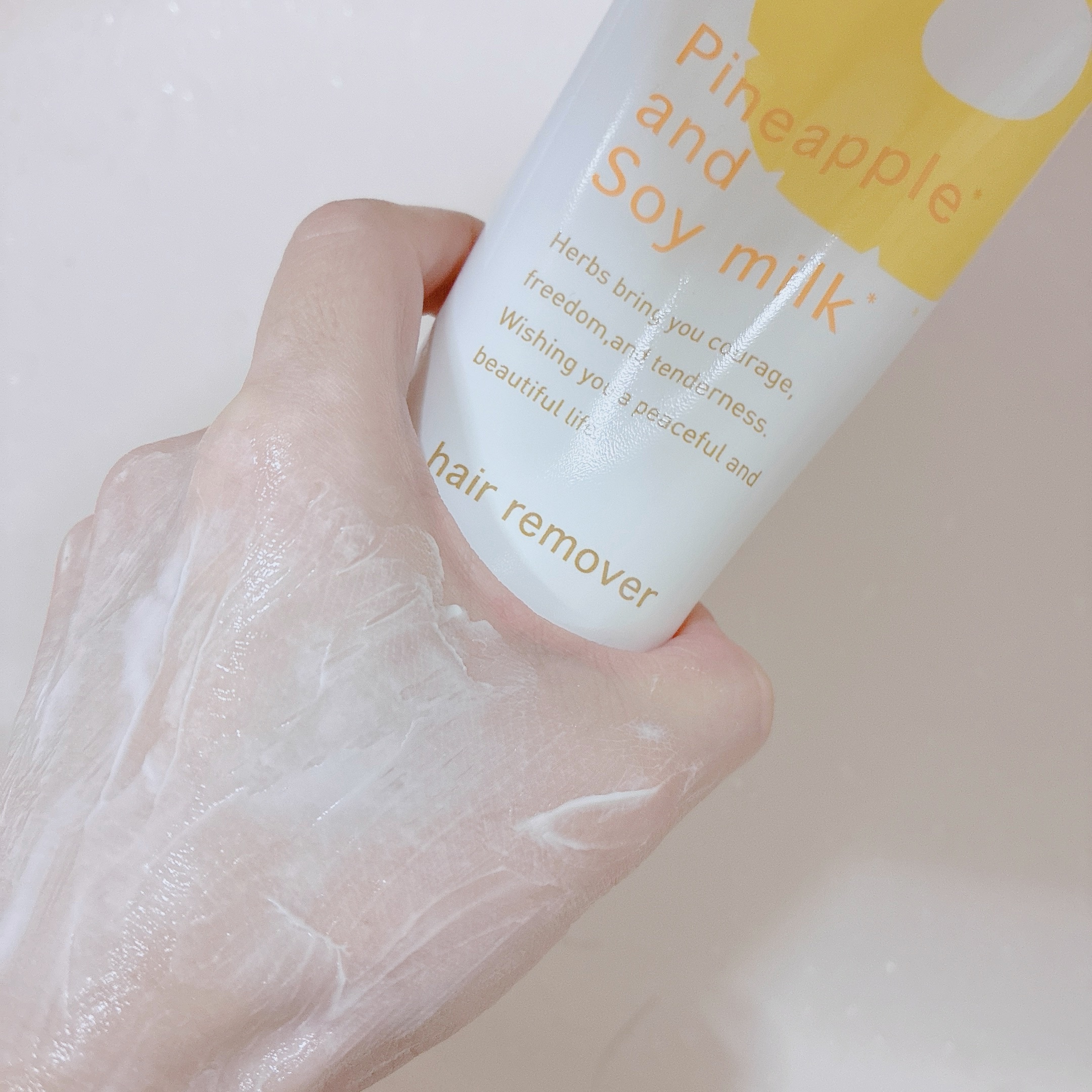 パイナップル豆乳除毛クリーム/鈴木ハーブ研究所/除毛クリームを使ったクチコミ（3枚目）