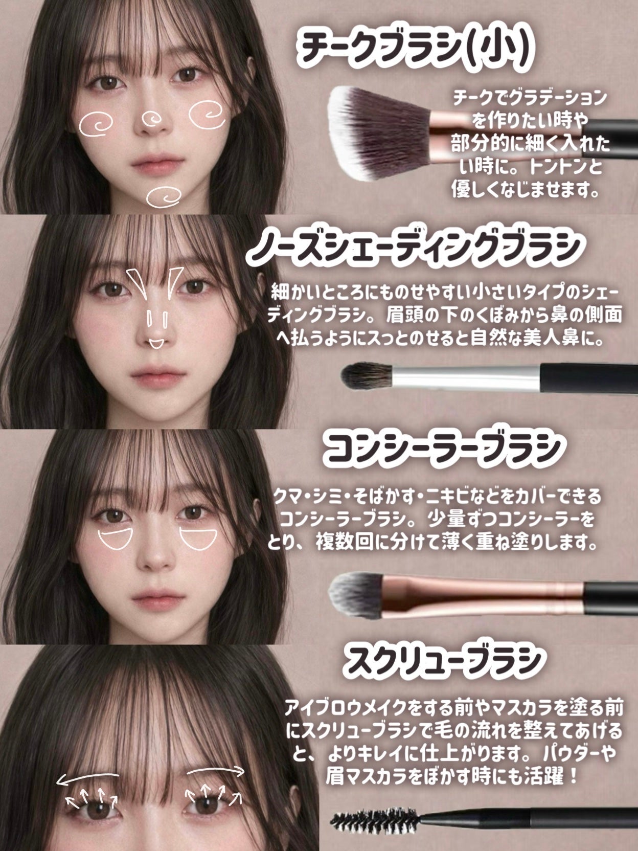 15本メイクブラシセット/SIXPLUS/メイクブラシを使ったクチコミ(6枚目)