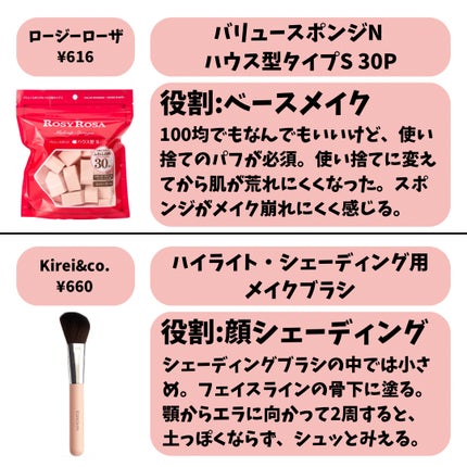 バリュースポンジN ハウス型タイプS 30P/ロージーローザ/パフ・スポンジを使ったクチコミ(3枚目)