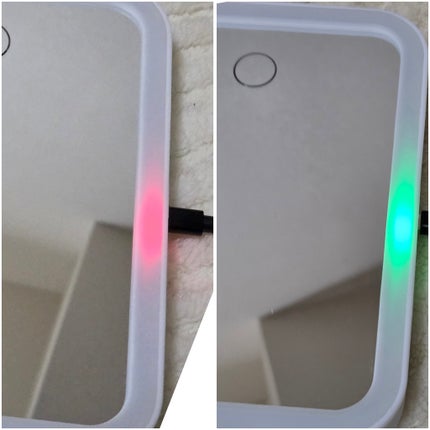 枠が光るLED付ミラー スクエア/DAISO/その他化粧小物を使ったクチコミ(4枚目)