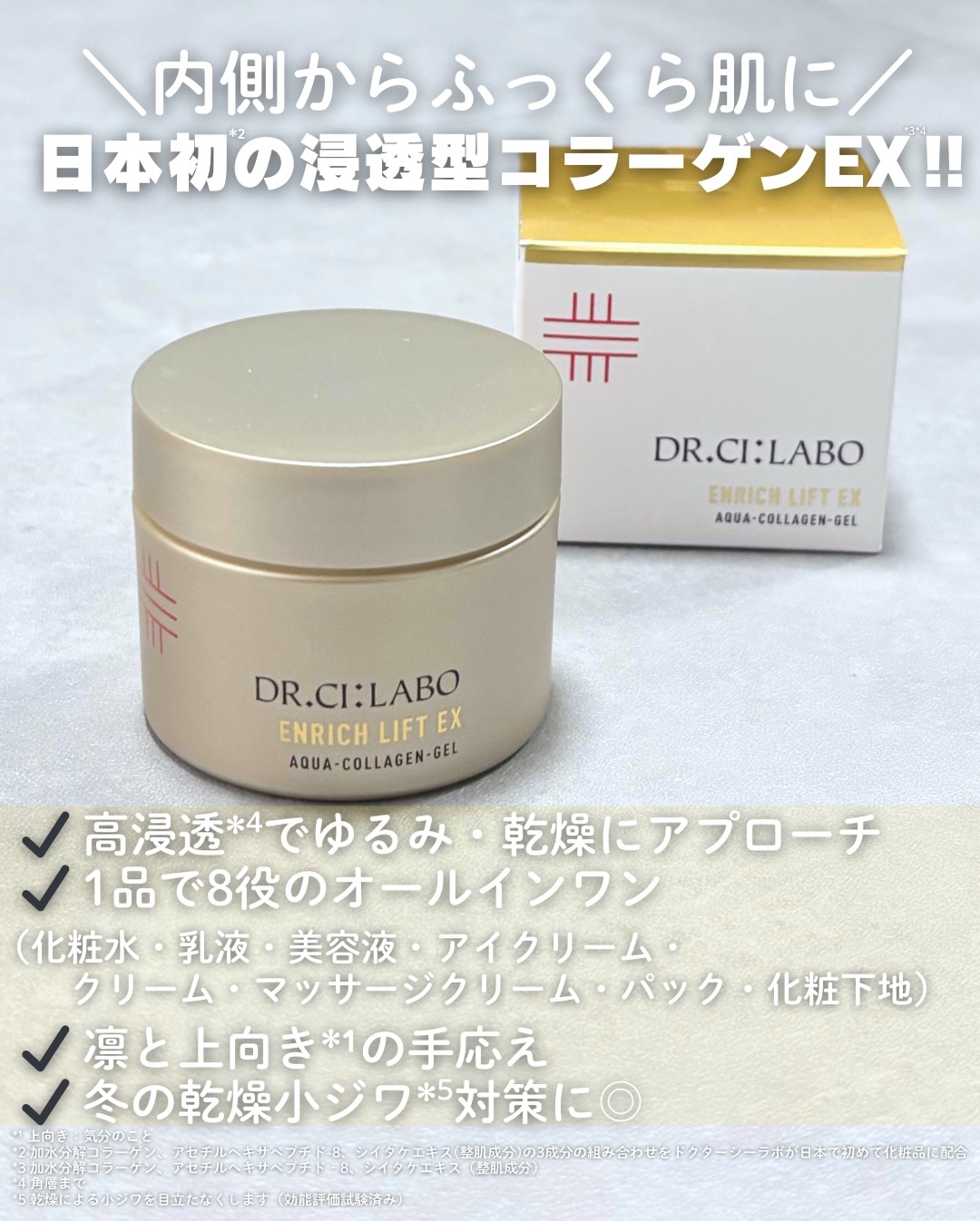 薬用アクアコラーゲンゲル エンリッチリンクルリペア/ドクターシーラボⓇ/フェイスクリームを使ったクチコミ（2枚目）