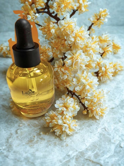 パフュームヘアオイル オスマンサス/La'dor/ヘアオイルを使ったクチコミ(4枚目)