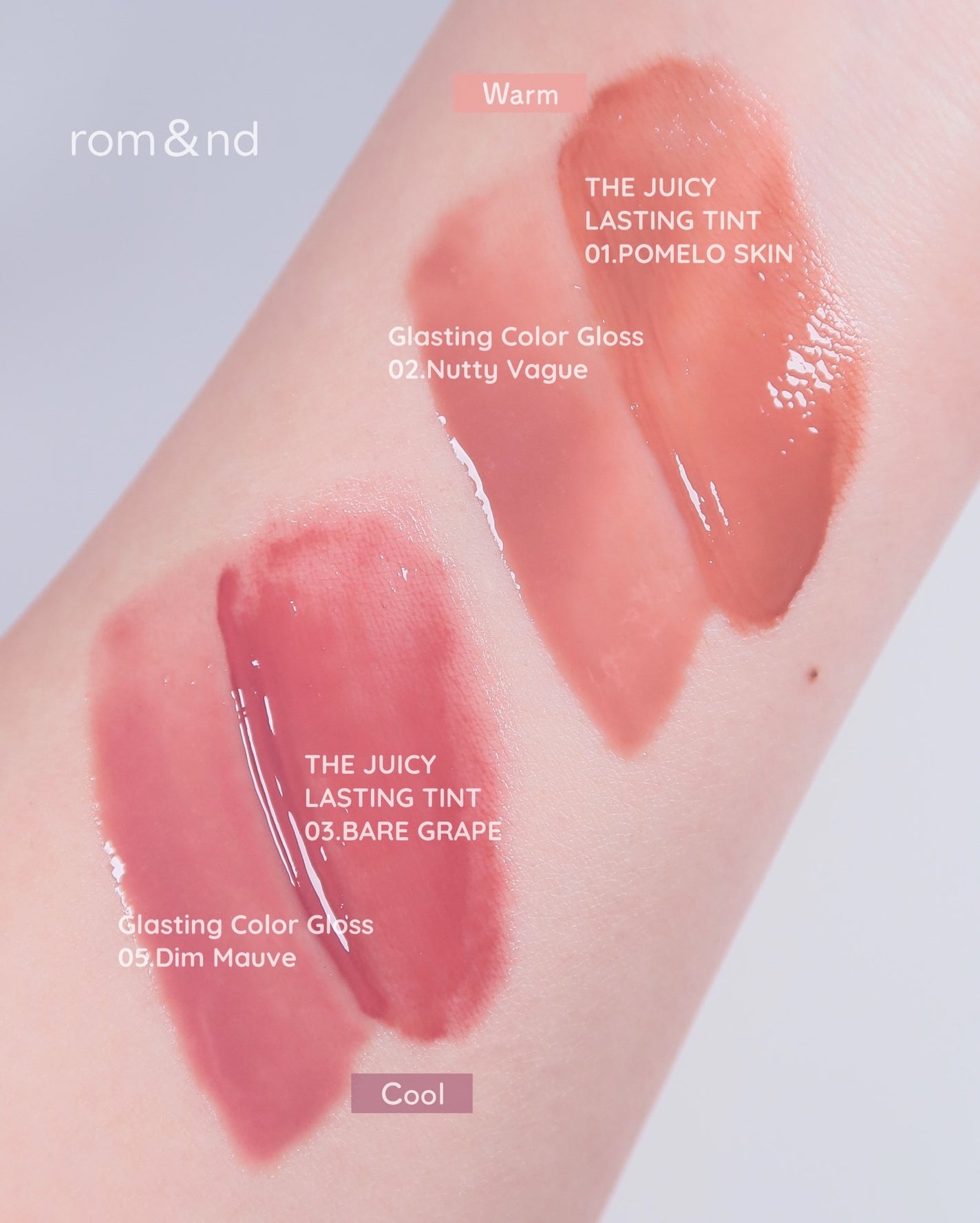 グラスティングカラーグロス/rom&nd/リップグロスを使ったクチコミ(2枚目)