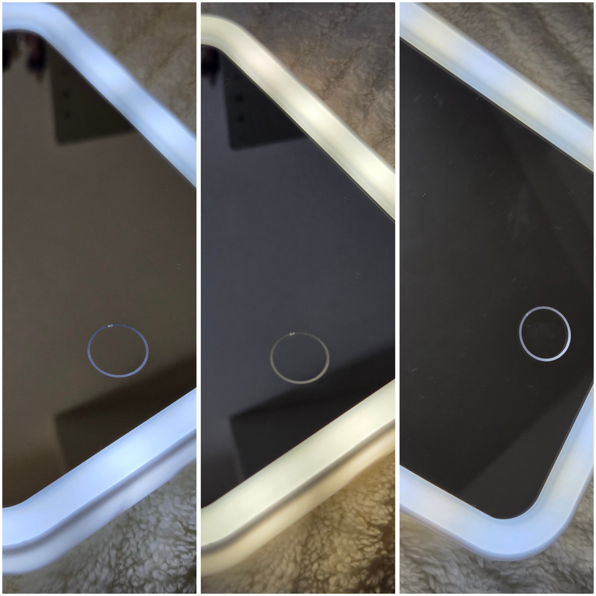 枠が光るLED付ミラー スクエア/DAISO/その他化粧小物を使ったクチコミ（2枚目）