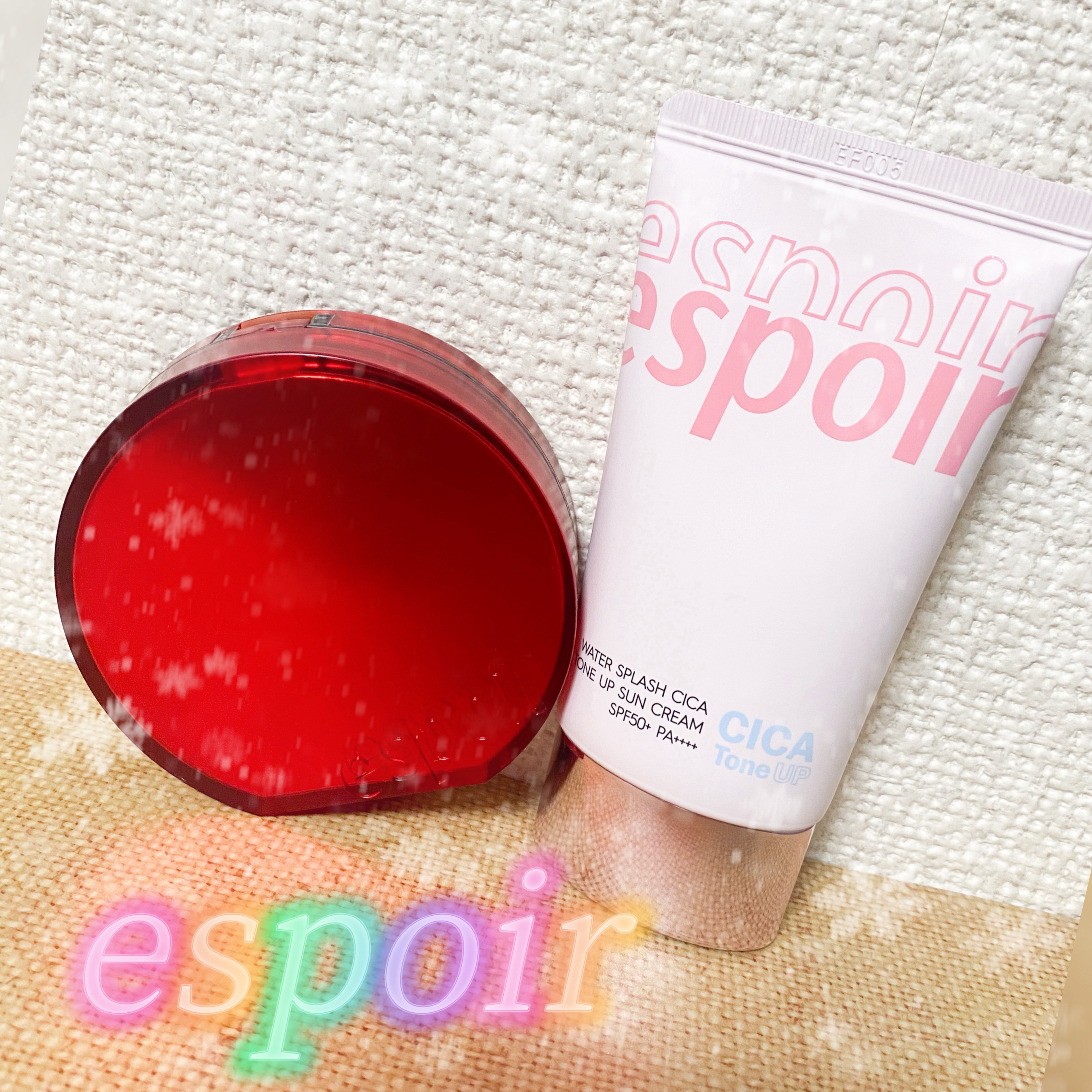 
﻿こんにちはꕤ︎︎·͜·

いつもご覧頂き
ありがとうございます✨️

@espoir_jp 
#ビーベルベットカバークッション  
21号 アイボリー
#ウォータースプラッシュシカトーンアップクリーム 
⁡
espoir.ᐟ.ᐟ
クッシ