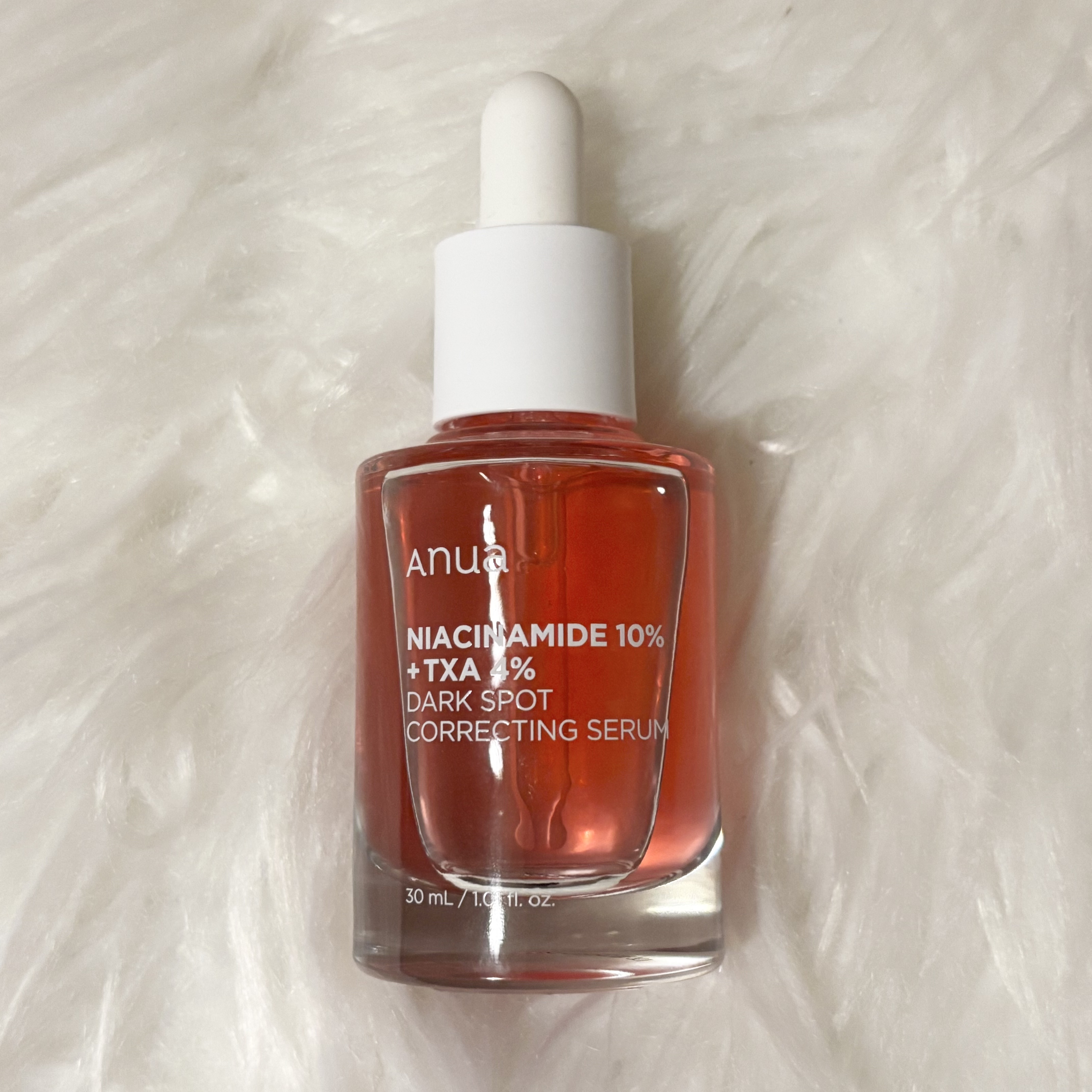 ❤️Anua：ダークスポットセラム

Point
☑︎シミやニキビ跡を目立たなくするのに役立つ
☑︎ナイアシンアミド10%とトラネキサム酸4%を配合
☑︎セラミドとヒアルロン酸が肌のバリア機能を保護し、潤いを与える
☑︎べたつかず、みずみず