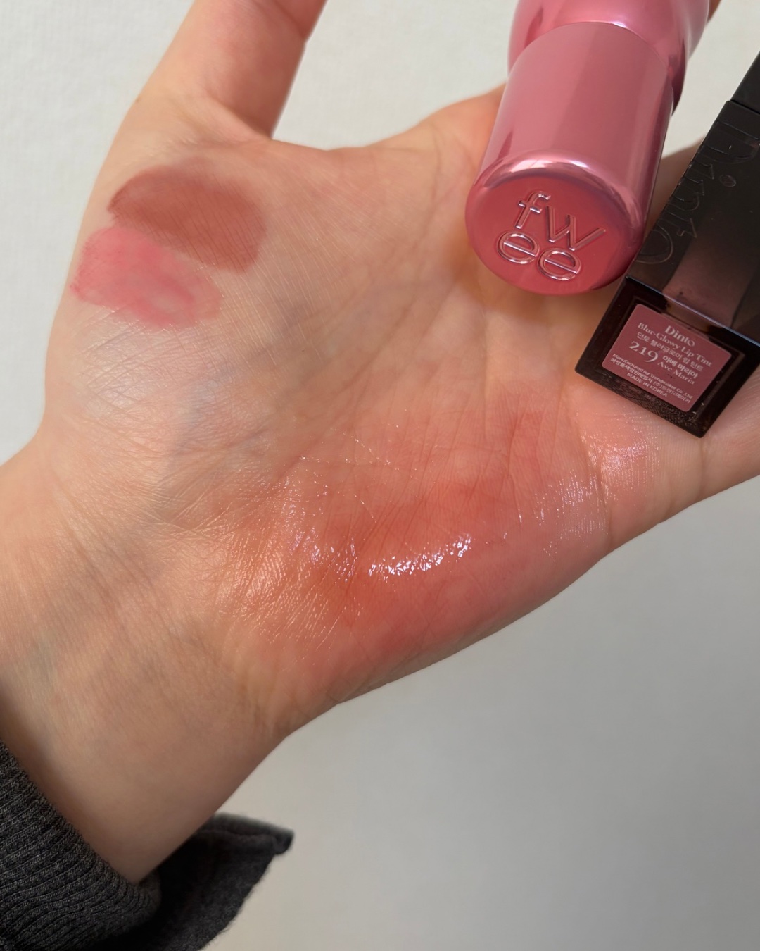 Dinto ブラーグロイリップティントのクチコミ「⁡
⁡
⁡
【まろピンク寄り】
⁡
⁡
ピンクすぎるかな、薄いかなって
ちょっと迷いながら混ぜ.....」（3枚目）