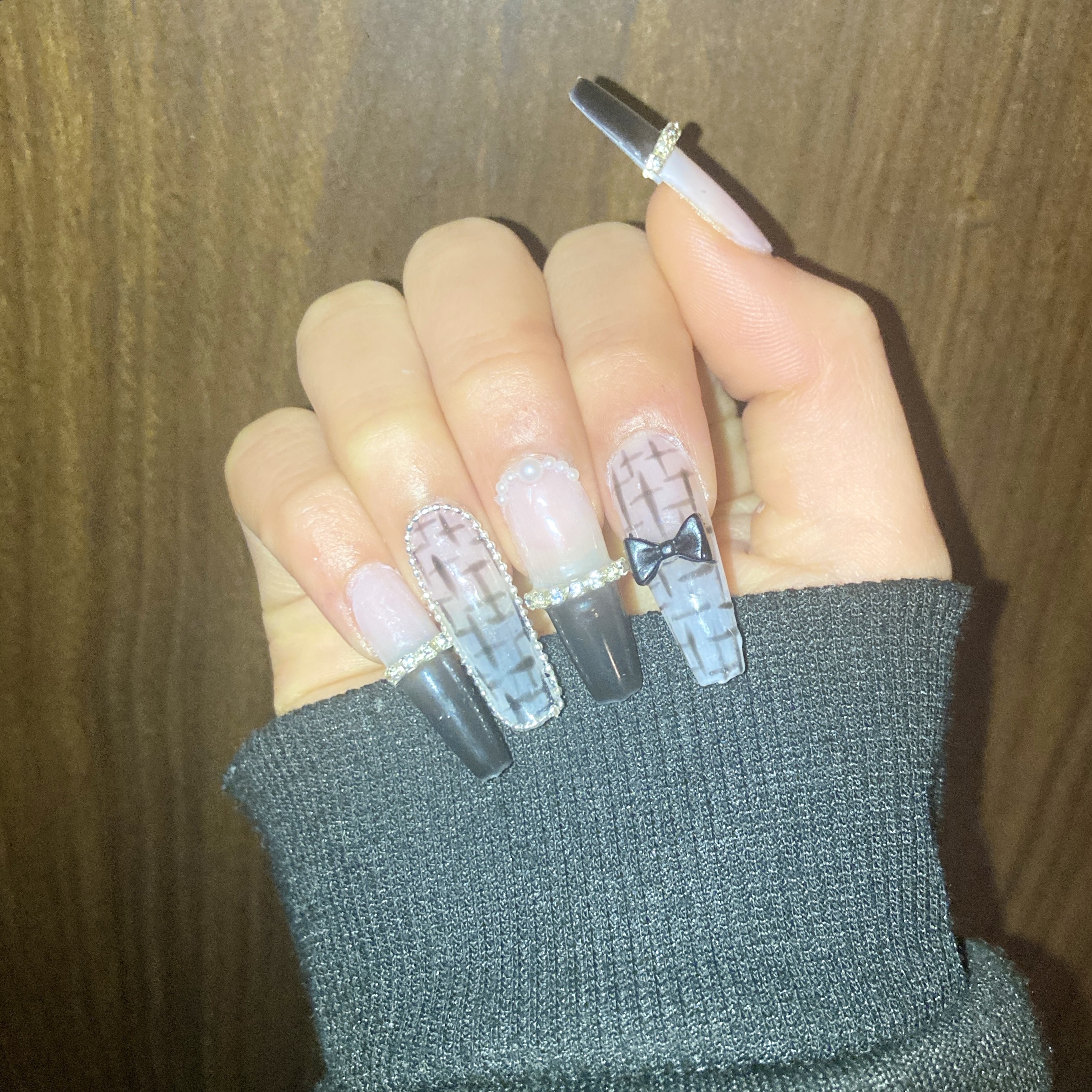 #冬ネイル,#ツイードネイル,#セルフネイルのネイルデザイン