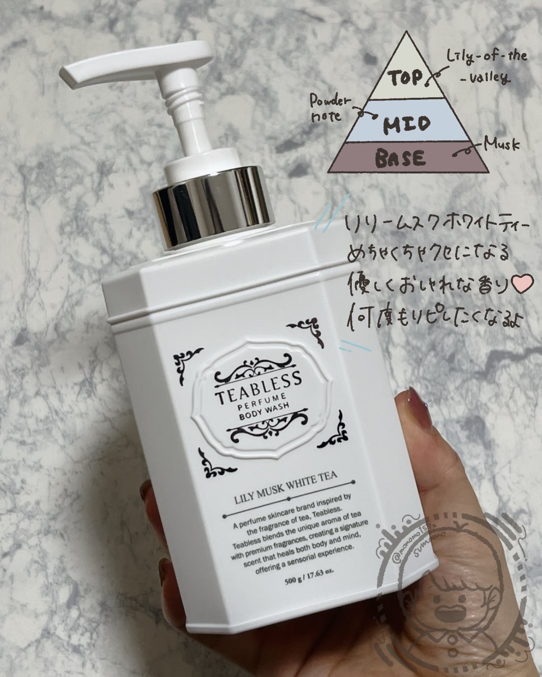 パヒュームヘア＆ボディミスト コットンブルーメロウティー/TEABLESS/ヘアミストを使ったクチコミ（2枚目）