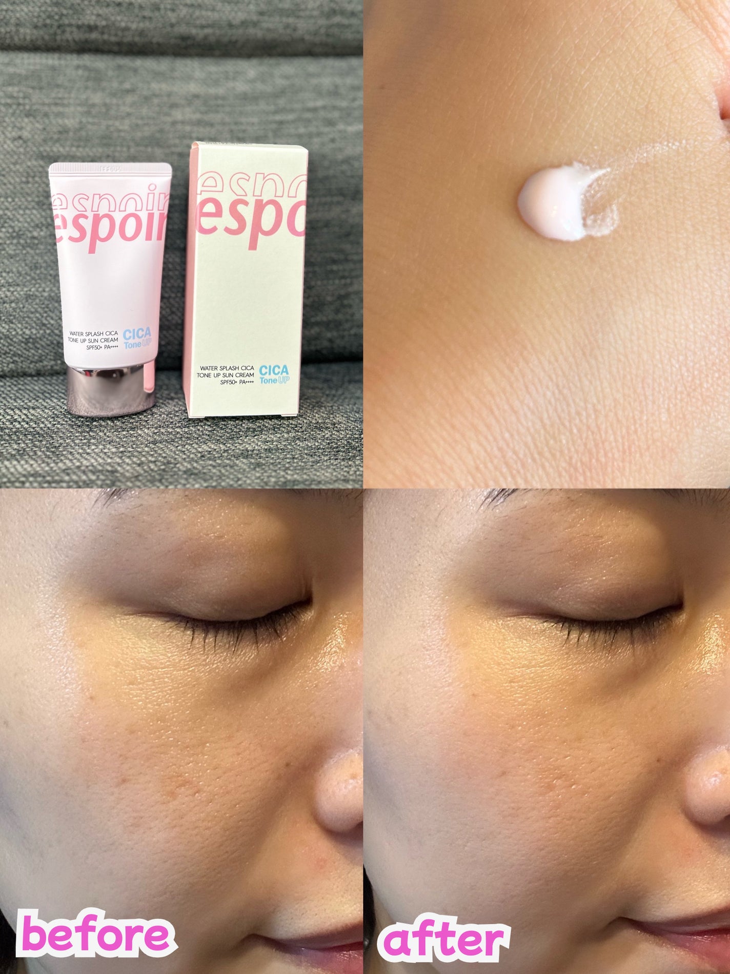 ウォータースプラッシュシカトーンアップクリーム/espoir/化粧下地を使ったクチコミ(2枚目)