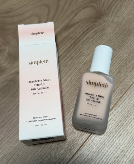 ストロベリー ミルキー トーンアップ サン エッセンス/Simplete/日焼け止めローションを使ったクチコミ(1枚目)