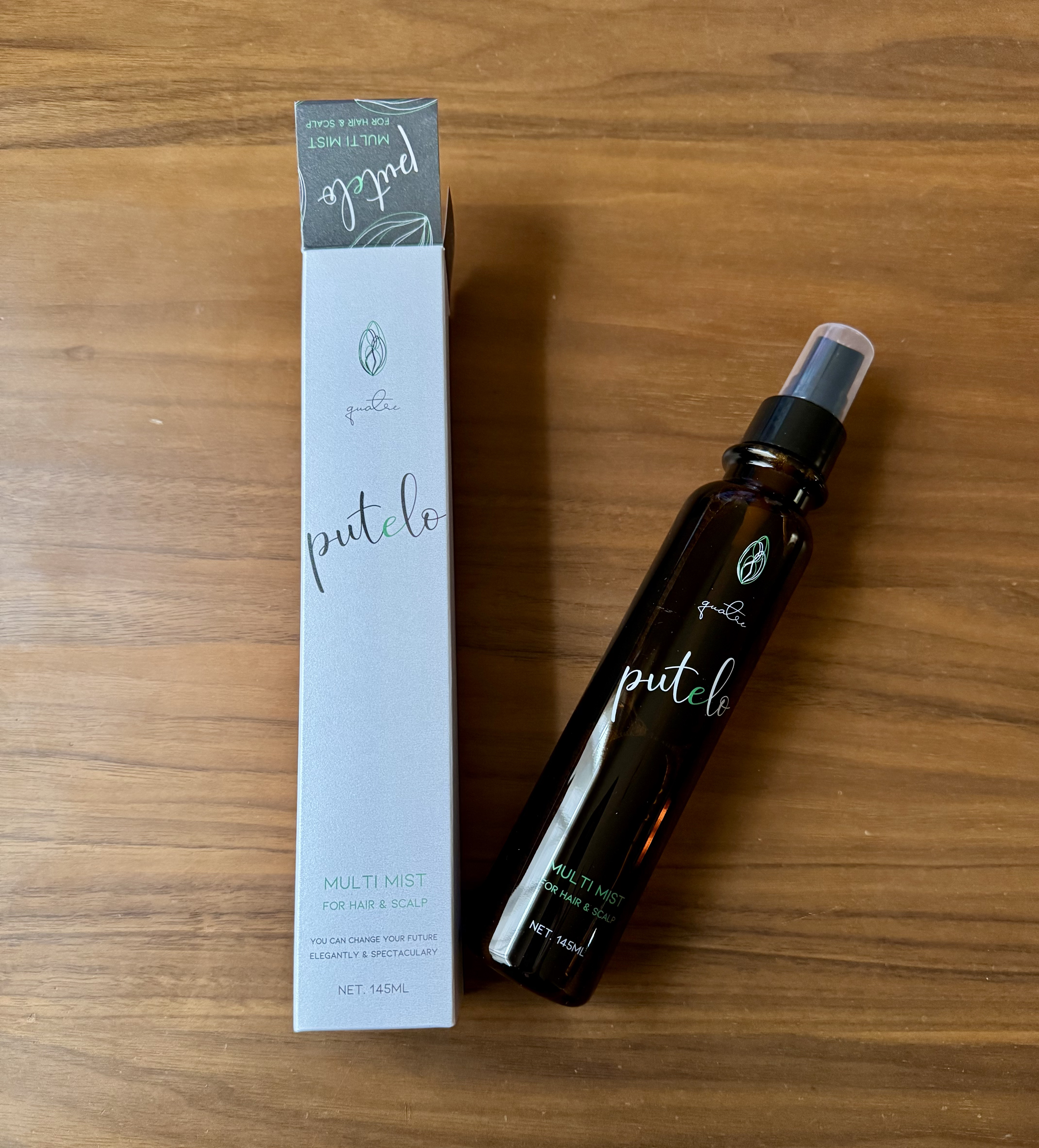 〈putelo〉
  ·プテロ マルチミスト（ヘア&スカルプミスト）

いつもの美容院にて長年担当してくれている美容師さんおすすめのプテロ マルチミスト。

公式によると…
健康な頭皮へと導く「頭皮ケア」
カラー・パーマで傷んだ髪に潤いを与