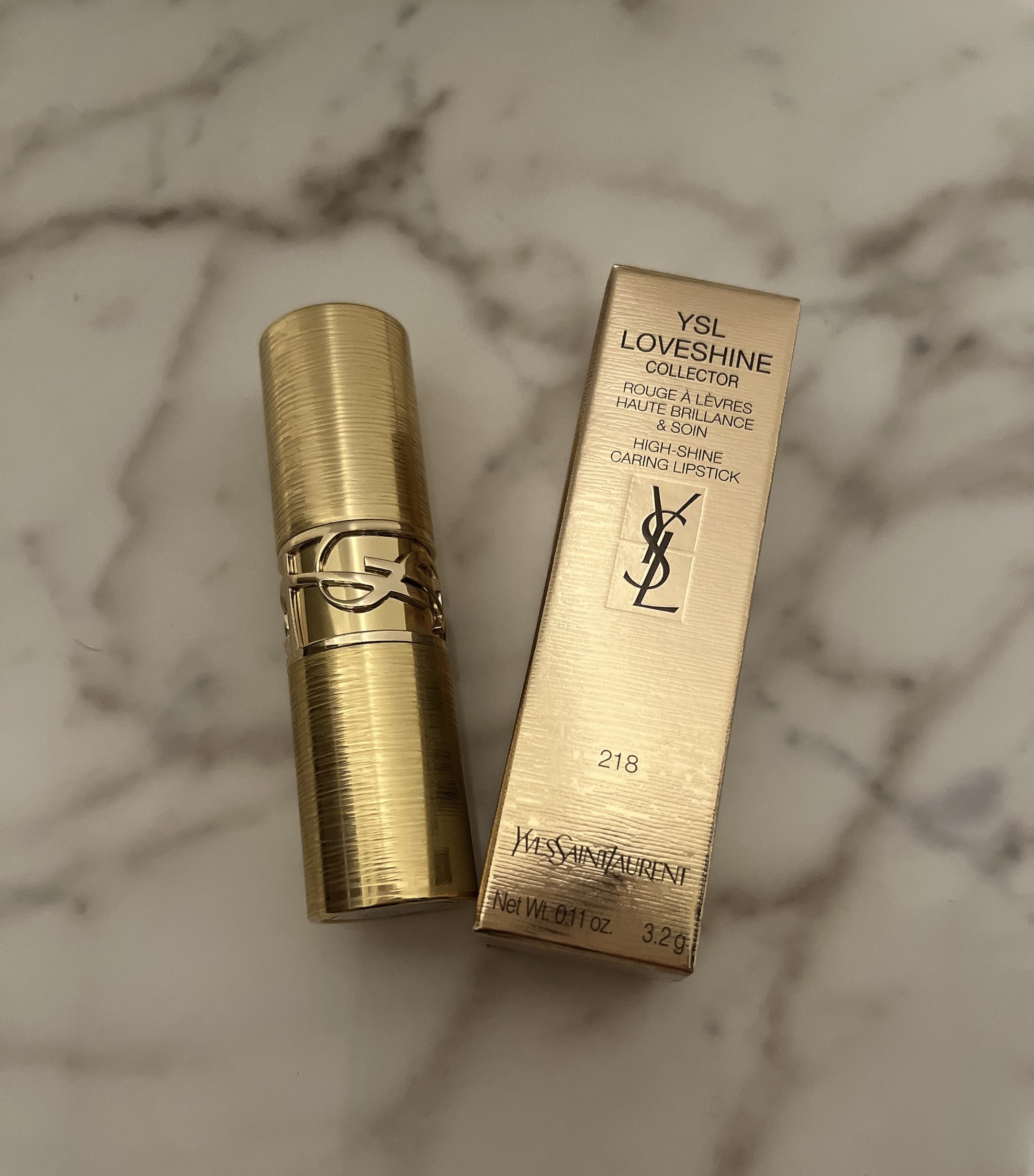 YSL ラブシャイン リップスティック No.218 ヴァイブラント ラズベリー＜コレクター＞/YVES SAINT LAURENT BEAUTE/口紅を使ったクチコミ（1枚目）