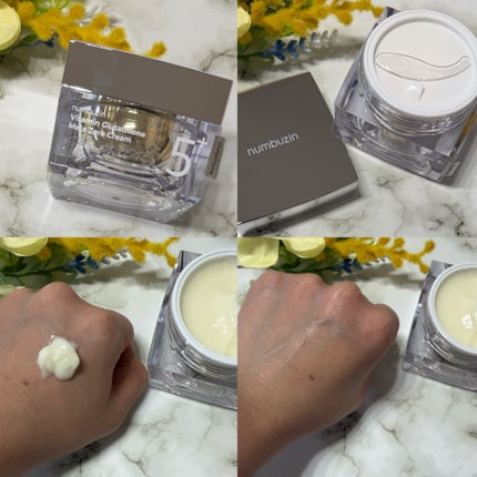 5番 白玉グルタチオンCメラゼロクリーム/numbuzin/フェイスクリームを使ったクチコミ(3枚目)