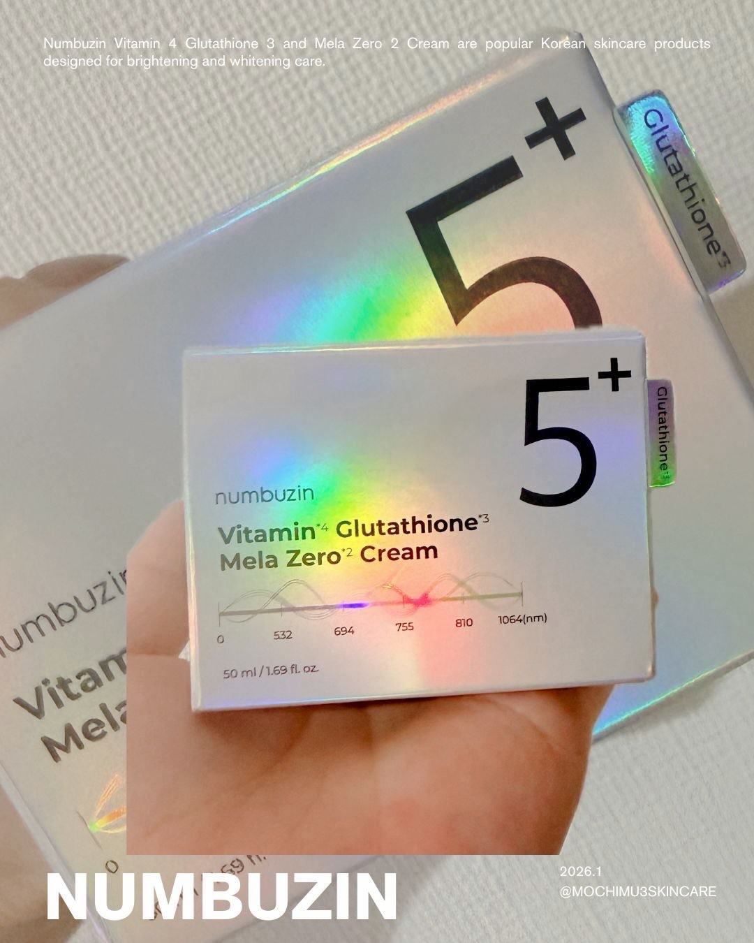 5番 白玉グルタチオンCメラゼロクリーム/numbuzin/フェイスクリームを使ったクチコミ（1枚目）