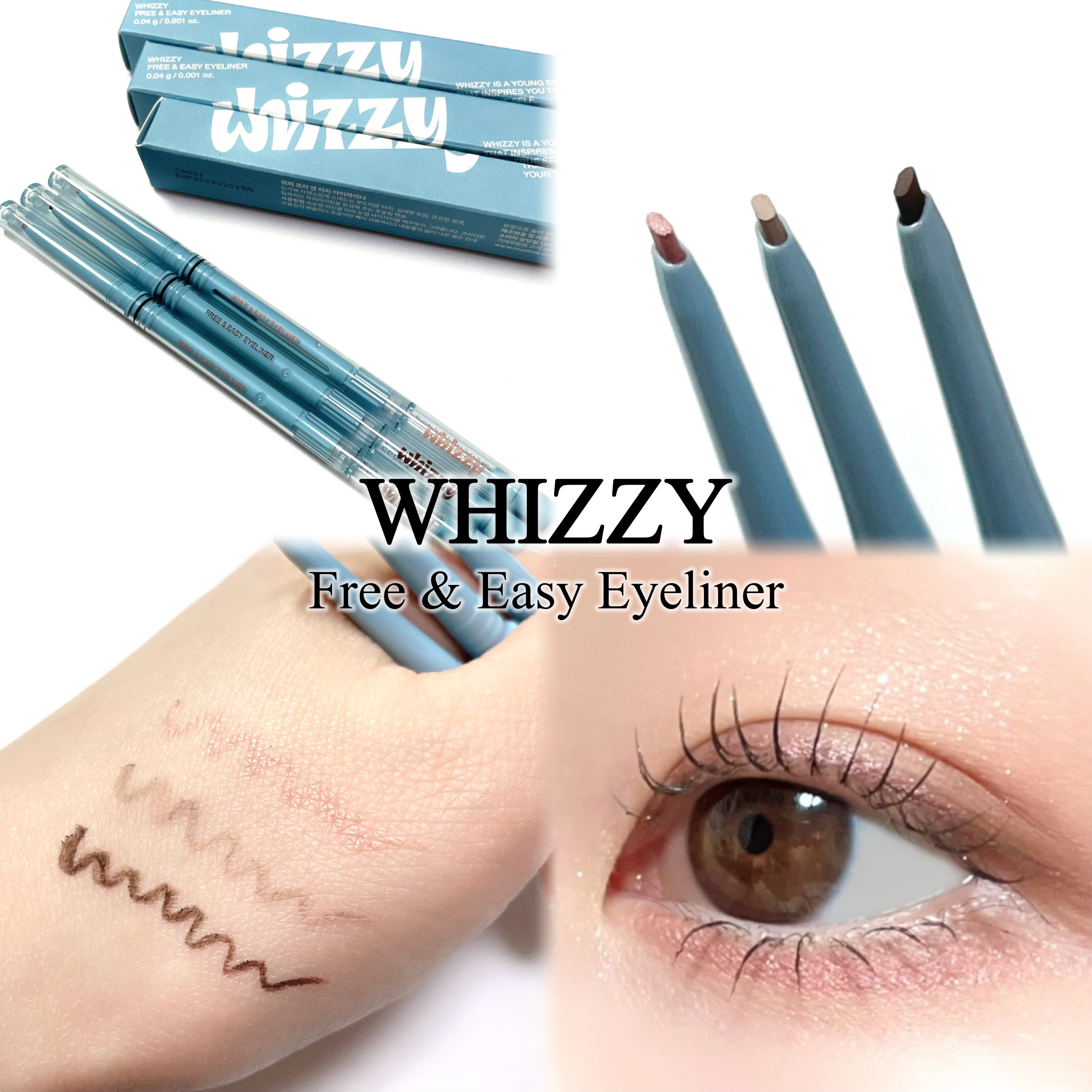 WHIZZY Free & Easy Eyelinerのクチコミ「極細ライン、耐久力バグ。
────────────

▫️WHIZZY
Free & Easy.....」（1枚目）