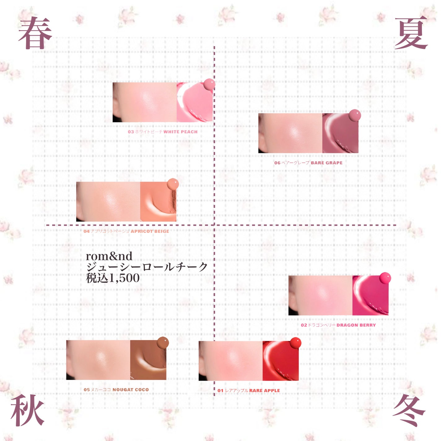 ジューシーロールチーク/rom&nd/ジェル・クリームチークを使ったクチコミ(1枚目)