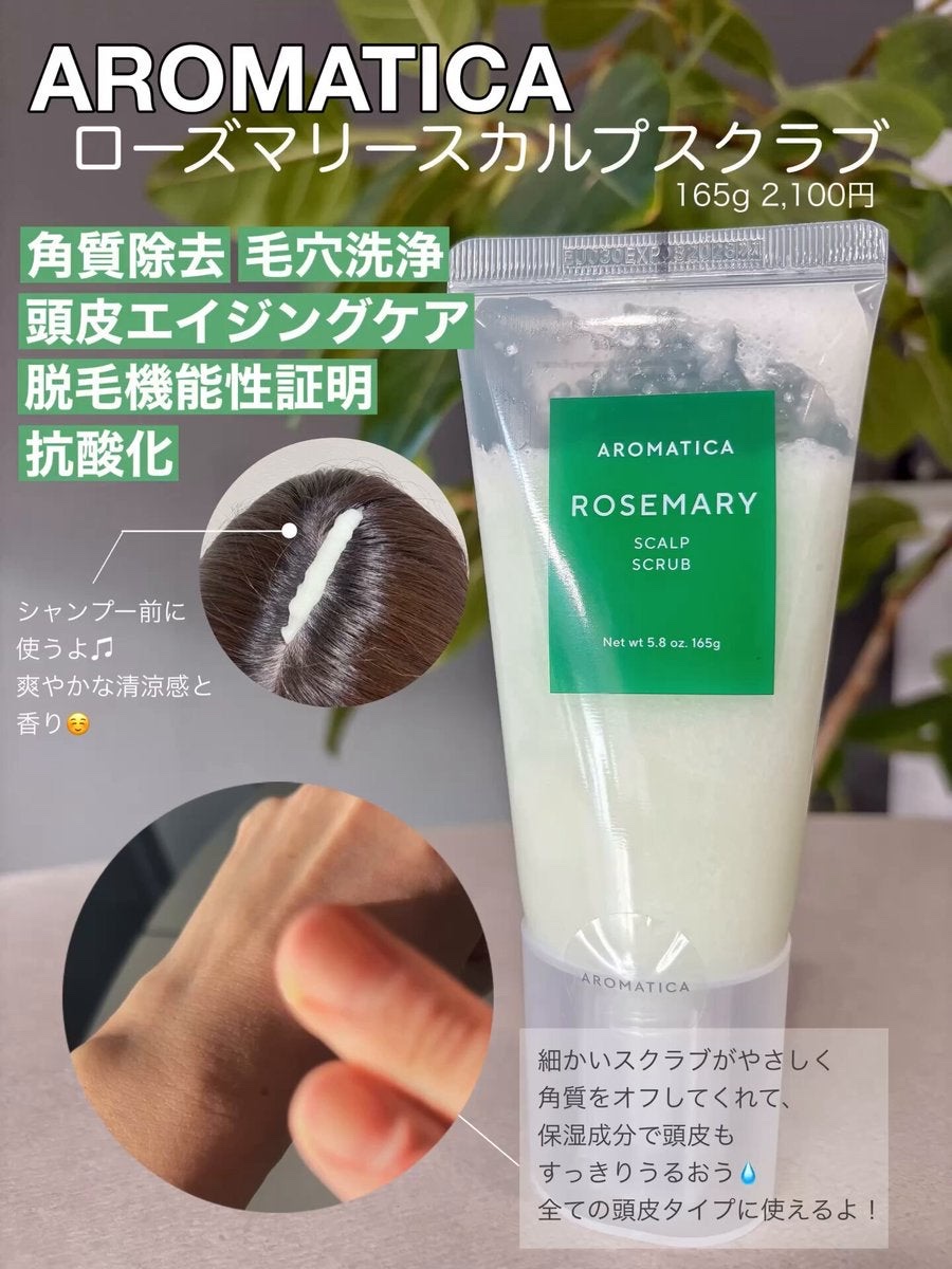 ローズマリー スカルプ スクラブ/AROMATICA/ヘッドスクラブを使ったクチコミ（2枚目）