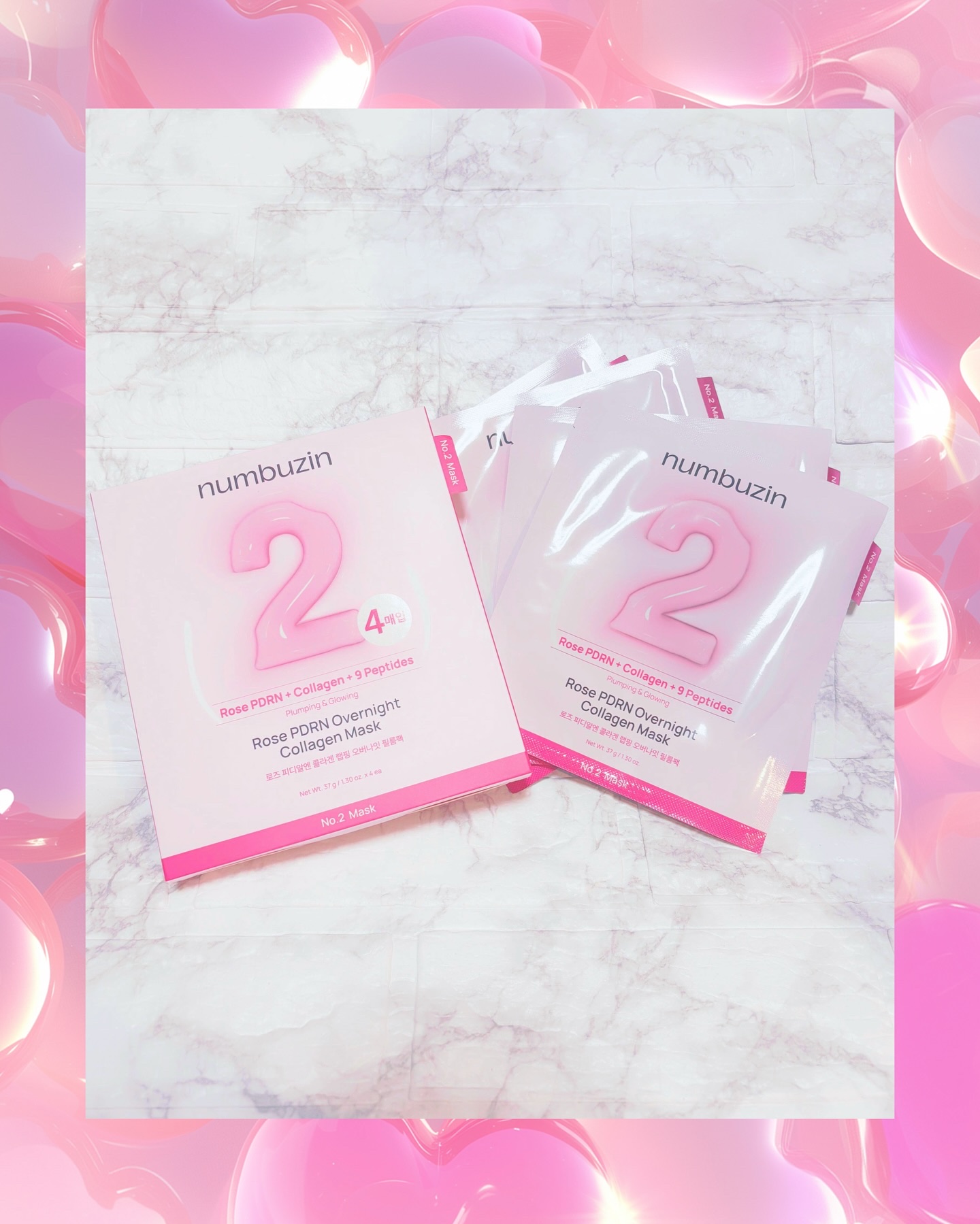 numbuzin 2番 ローズPDRNコラーゲンラッピングマスクのクチコミ「ナンバーズイン( @numbuzin_official_jp )は
肌悩みに合わせて選べるシー.....」（3枚目）