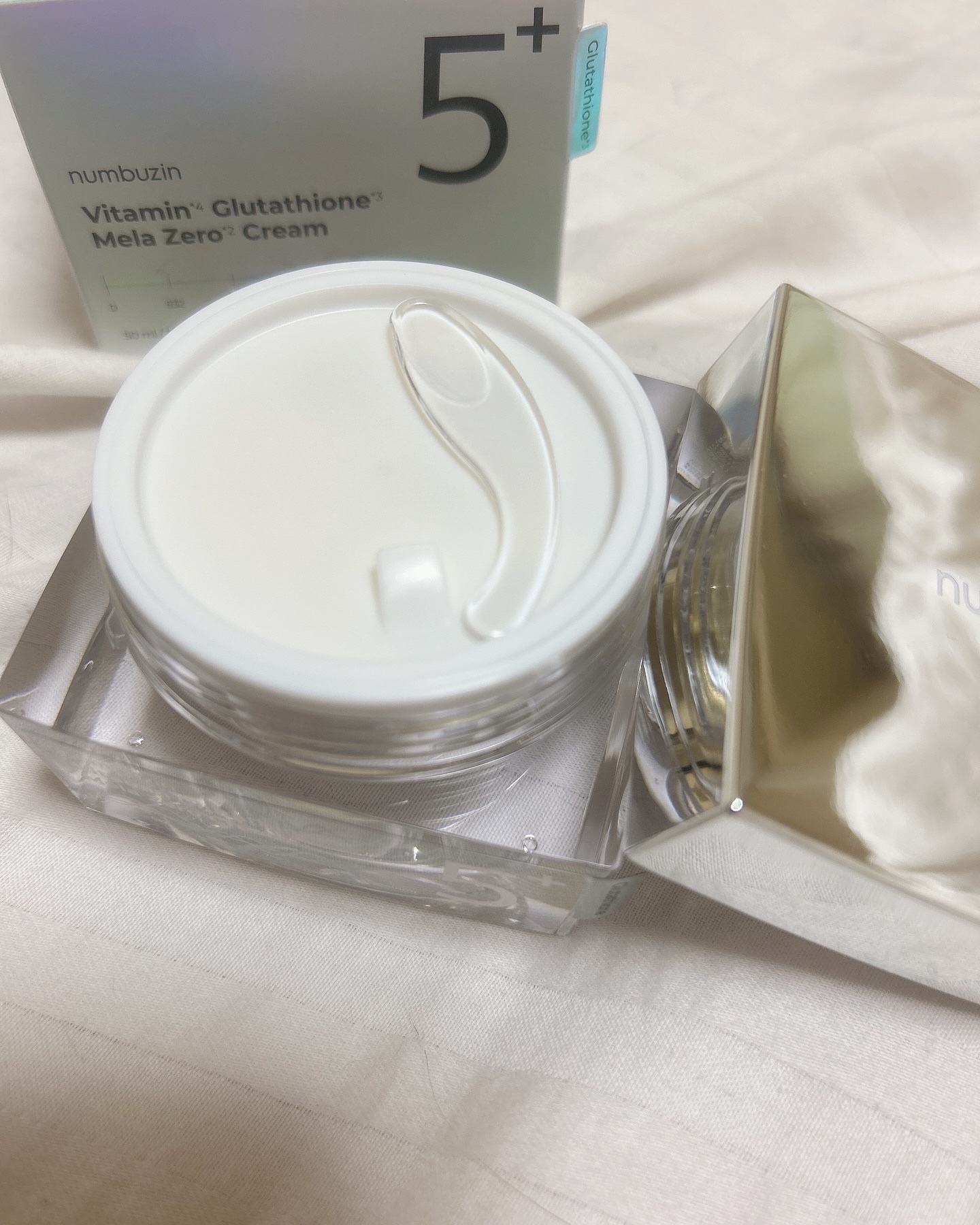 5番 白玉グルタチオンCメラゼロクリーム/numbuzin/フェイスクリームを使ったクチコミ（3枚目）