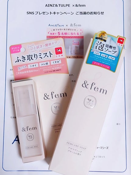 アンドフェム フェムケア泡ソープ 本体/&fem/デリケートゾーンケアの画像