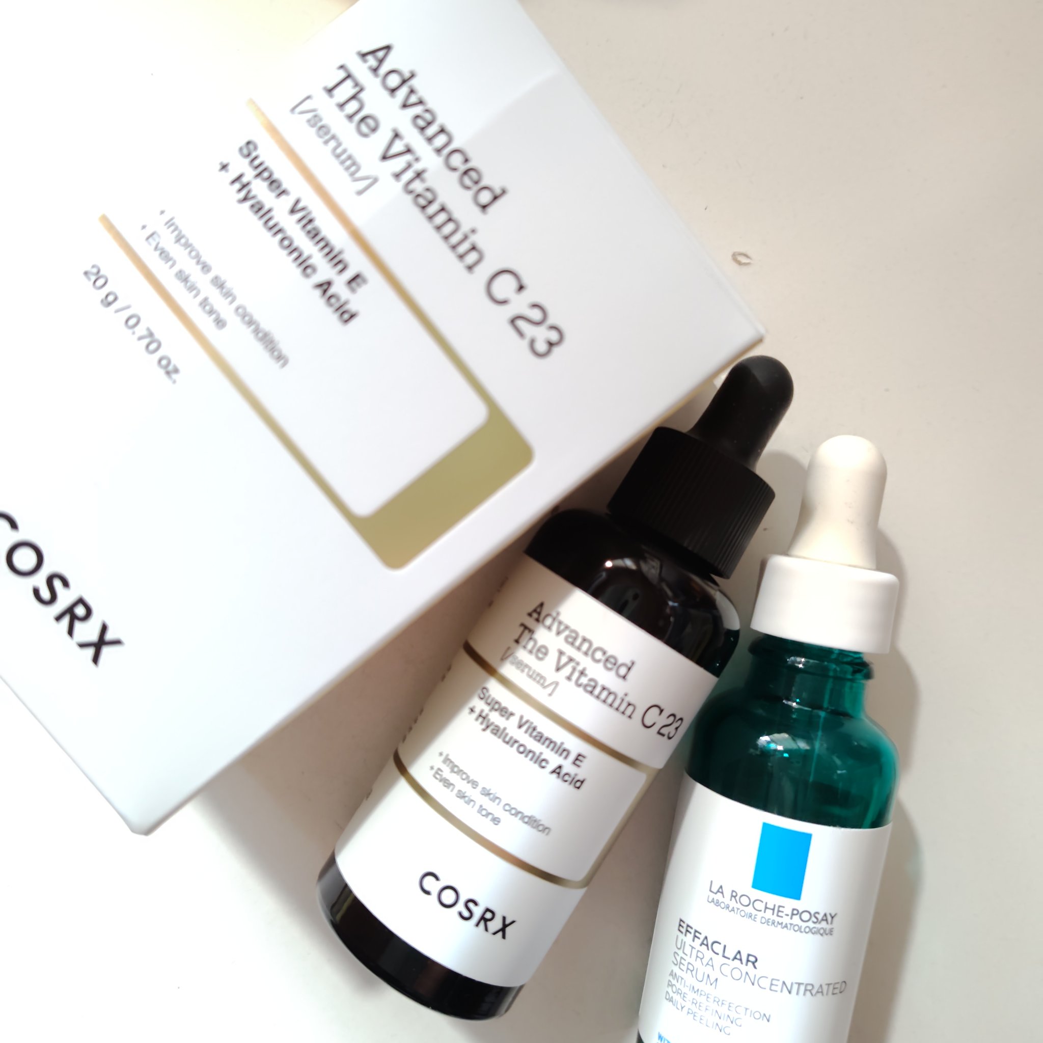 使い切り
美容液

#提供
＃COSRX
＃RXアドバンスド ザ・ビタミンC23セラム
ビタミン C 美容液の嫌な香りがなくて良かった

＃ラロッシュ ポゼ
＃エファクラ ピールケア セラム
30ml
とろんしたテクスチャー

気になってる