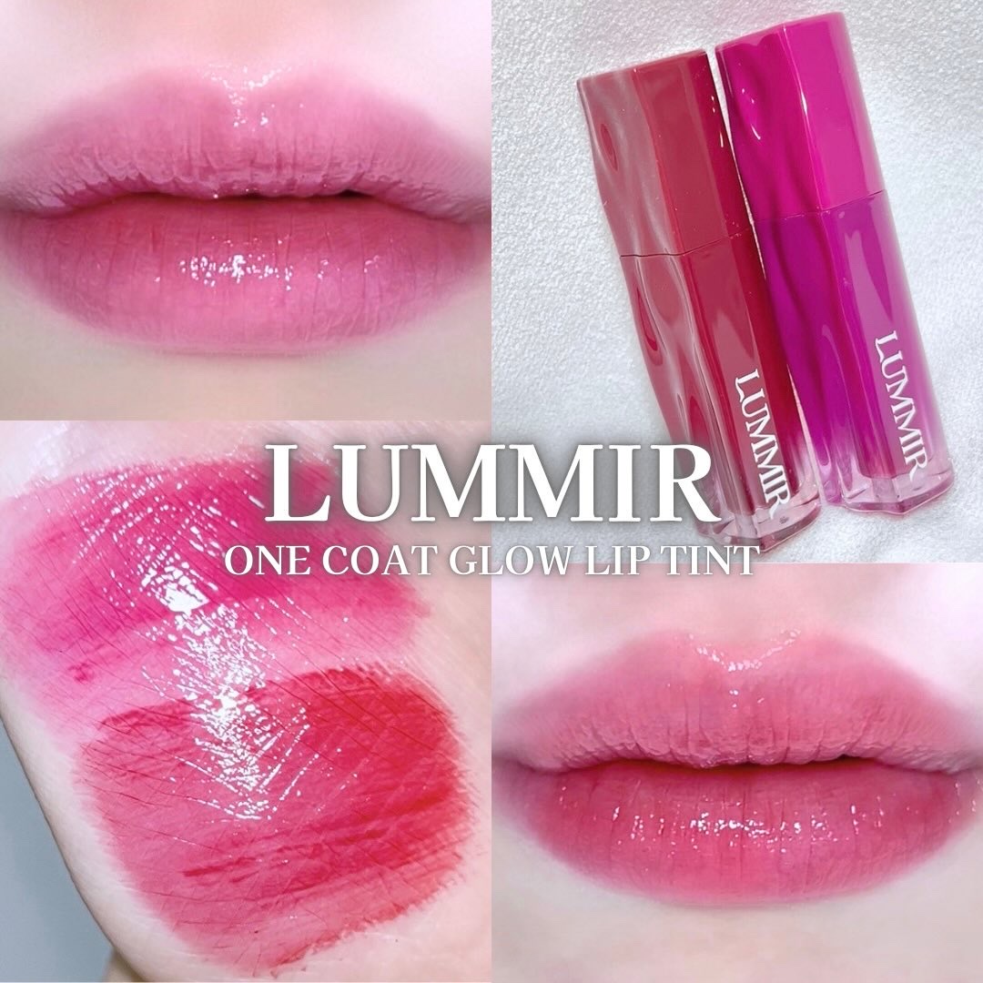 Lummir ワンコート グロウ リップティントのクチコミ「#PR クリアなツヤ感が可愛すぎるルミルのワンコートグロウリップティント💄✨

▶︎塗った瞬間.....」（1枚目）