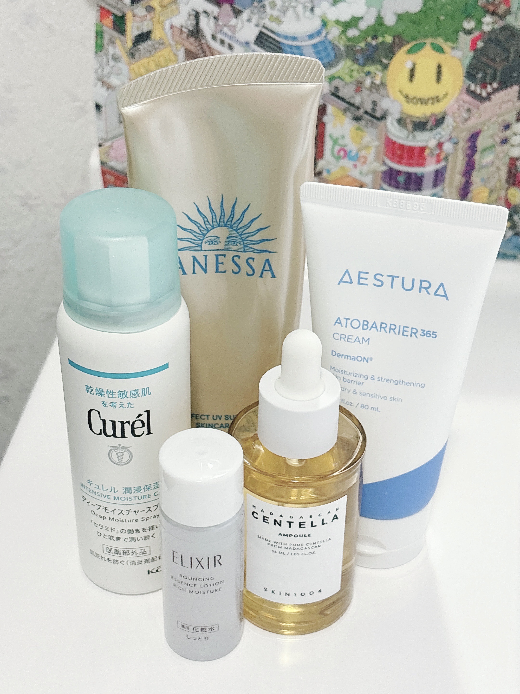 モーニングスキンケア☀️

キュレル
ディープモイスチャースプレー
エリクシール
リフトモイスト ローション ＳＰ II
SKIN1004
センテラ アンプル
AESTURA
アトバリア365クリーム
アネッサ　
パーフェクトUV　スキンケ