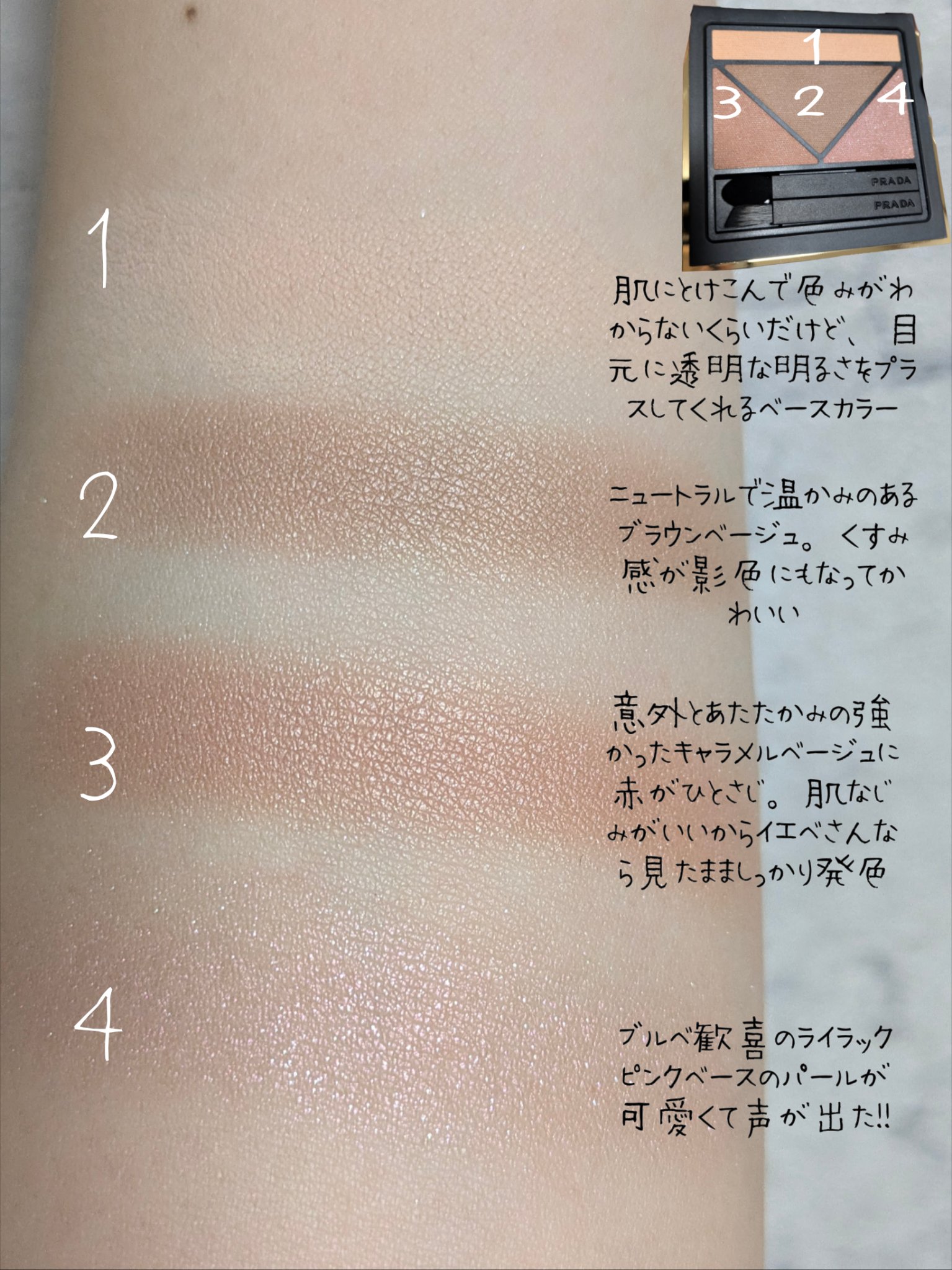 ダイメンションズ マルチエフェクト アイシャドウ/PRADA BEAUTY/アイシャドウパレットを使ったクチコミ（3枚目）