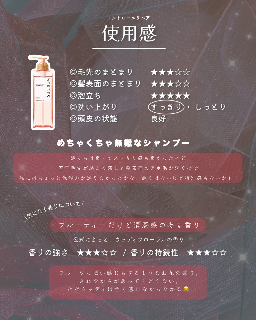 バイツリーズ モイストリペアシャンプー/トリートメント/byTREES/市販シャンプーを使ったクチコミ(3枚目)