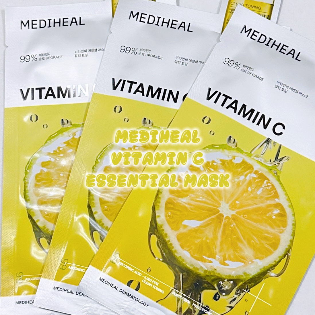 \パックでビタミンチャージ🍋/

────────────
♡MEDIHEAL
ビタエッセンシャルマスク
────────────

純度99%ビタミンCで、水分ケア、くすみ、トーンアップが期待できる、MEDIHEALのシートマスク🫧
