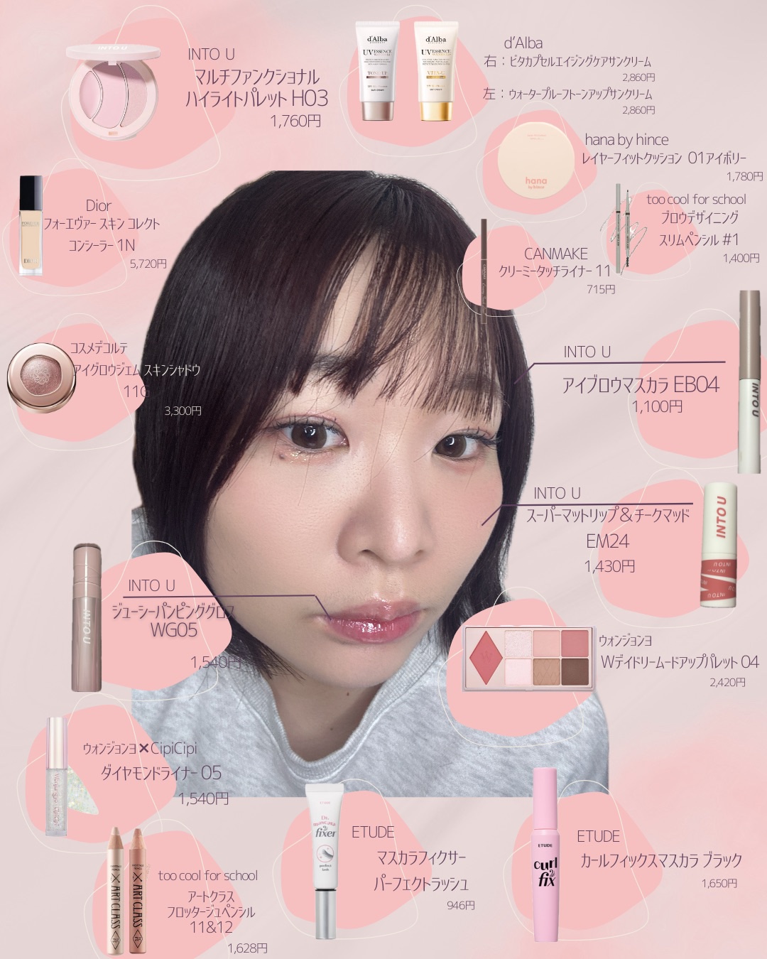 マルチファンクショナルハイライトパレット/INTO U/ハイライトを使ったクチコミ（3枚目）