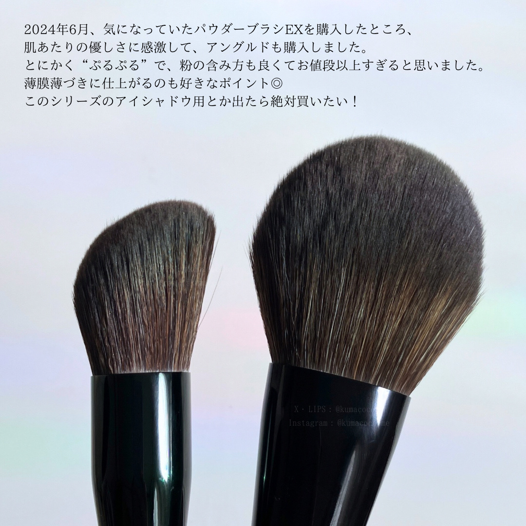 ロージーローザ パウダーブラシEX〈アングルド〉のクチコミ「肌あたり優しすぎて大好き🪄
ベスコスにも選んだ
ぷるぷるブラシ


－－－－－－－－－－－－
.....」（3枚目）