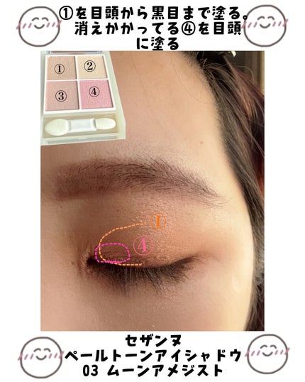 ペールトーンアイシャドウ/CEZANNE/アイシャドウを使ったクチコミ(4枚目)