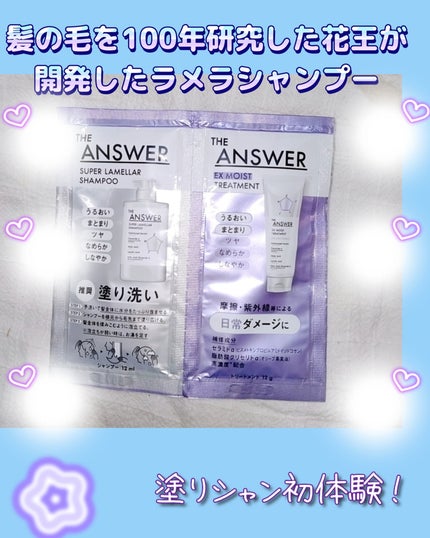THE ANSWER スーパーラメラシャンプー&EXモイストトリートメント お試し容量ペア/THE ANSWER/市販シャンプーを使ったクチコミ(1枚目)