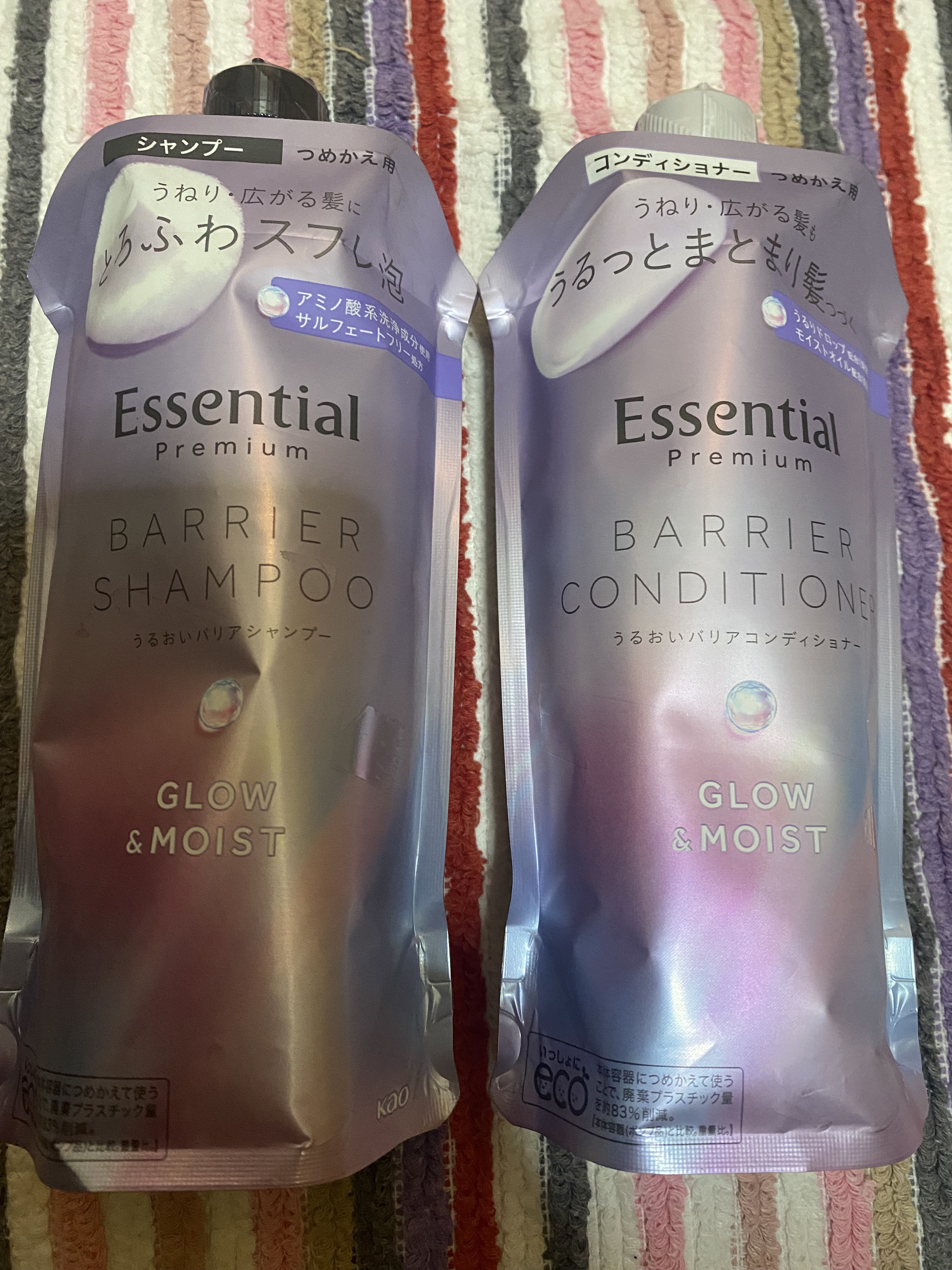 エッセンシャル プレミアム うるおいバリアシャンプー/コンディショナー グロウ＆モイスト/エッセンシャル/市販シャンプーを使ったクチコミ（1枚目）