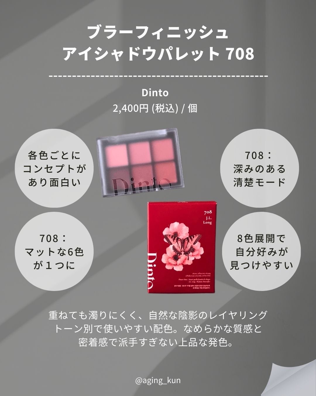 ブラーフィニシュシャドウパレット/Dinto/アイシャドウパレットを使ったクチコミ(5枚目)