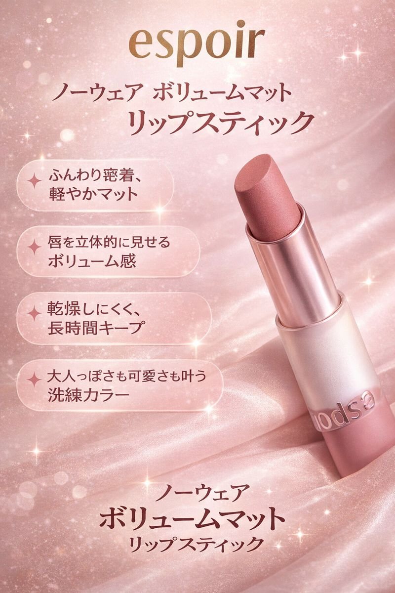 ノーウェアボリュームマットリップスティック/espoir/口紅を使ったクチコミ（1枚目）