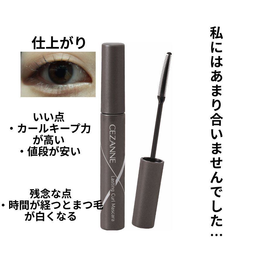 耐久カールマスカラ/CEZANNE/マスカラを使ったクチコミ（2枚目）