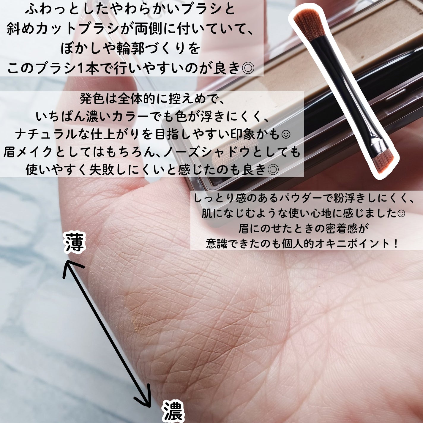 アイブロウ&シェードパウダー/CEZANNE/パウダーアイブロウを使ったクチコミ(3枚目)