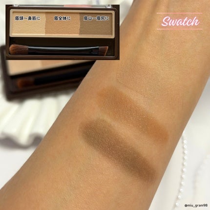 アイブロウ&シェードパウダー/CEZANNE/パウダーアイブロウを使ったクチコミ(3枚目)