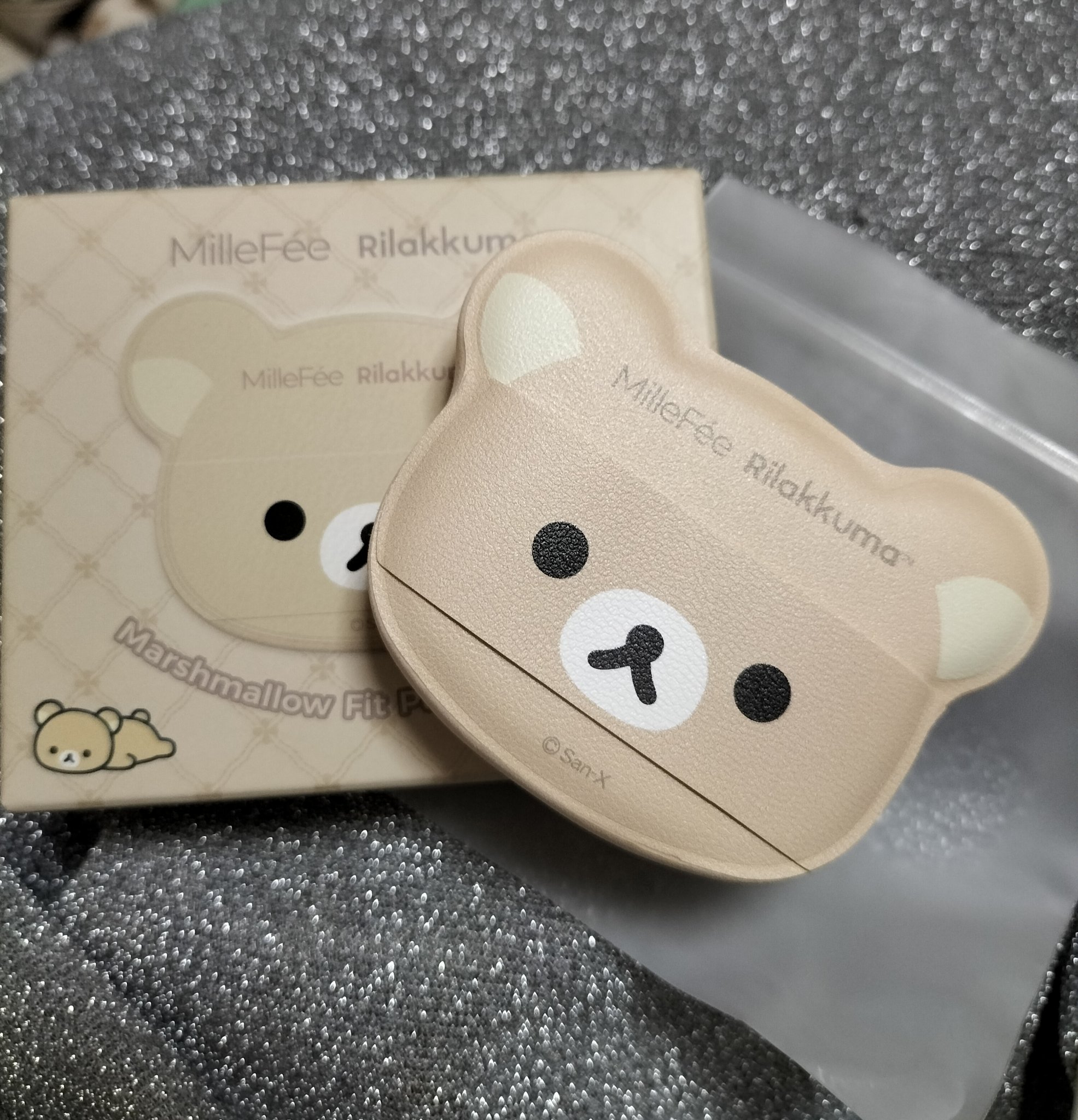 MilleFée マシュマロフィットパフのクチコミ「🧸MilleFéeマシュマロフィットパフリラックマ限定デザイン

完全にパケ買い。
モチモチ･.....」（1枚目）