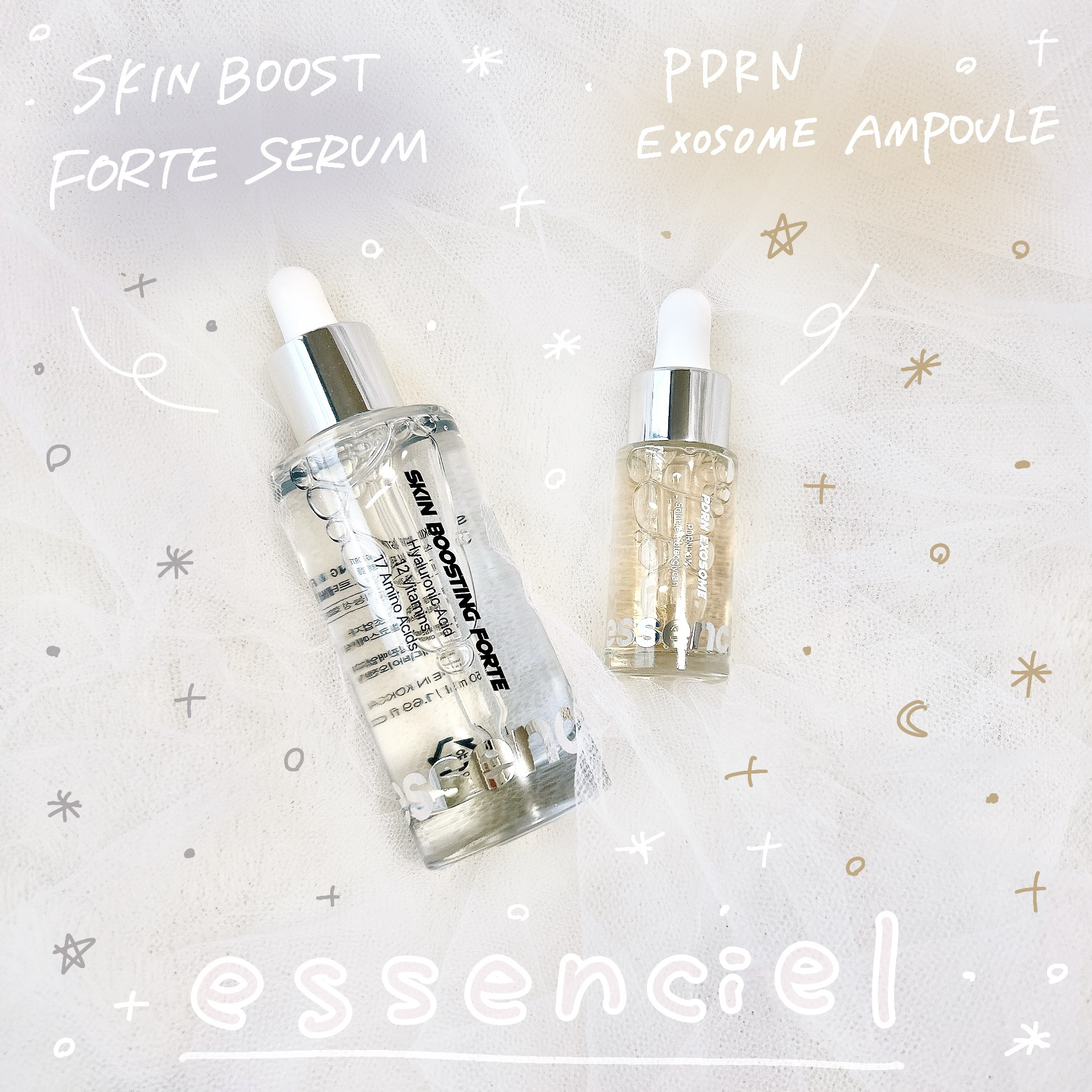 
essenciel
🤍スキンブーストフォルテアンプル
💛PDRNエクソソームアンプル

肌のうるおい力を底上げしてくれる集中
ブースト美容液✨乾燥によるくすみや
ハリ不足など、肌の調子がいまいちの日に
頼れるアイテムたち🥺

💎ス