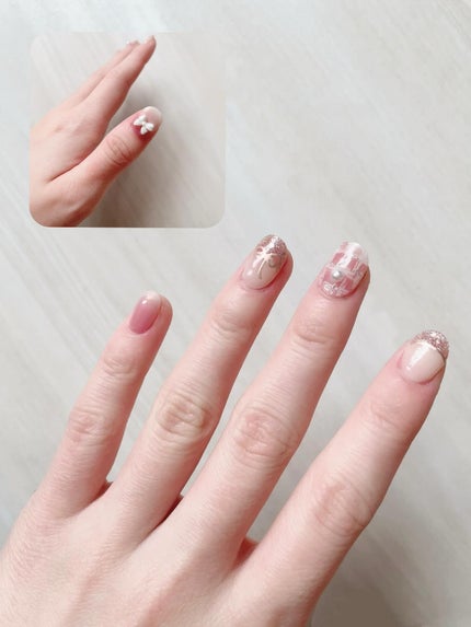 セミキュアジェルネイル(ハンド)/ohora/ネイルシールを使ったクチコミ(2枚目)