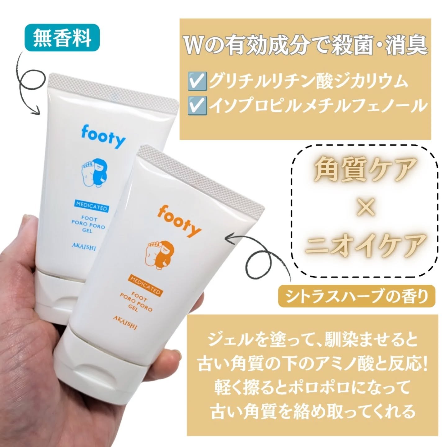 footy　薬用フットポロポロジェル　無香料/footy/レッグ・フットケアを使ったクチコミ（2枚目）