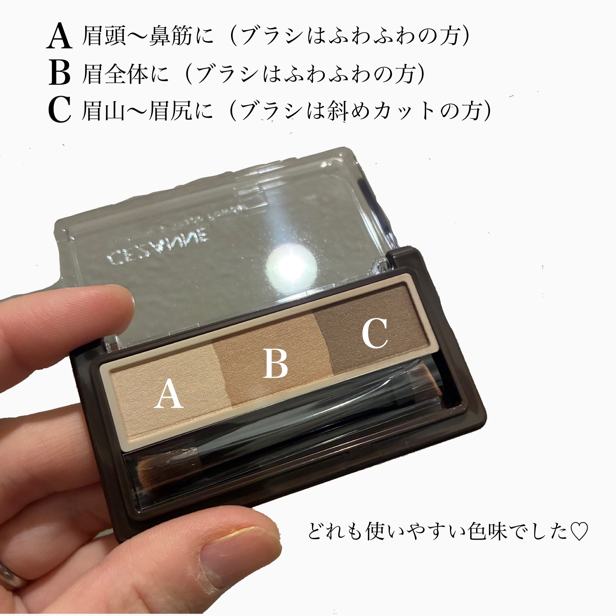 アイブロウ&シェードパウダー/CEZANNE/パウダーアイブロウを使ったクチコミ（2枚目）