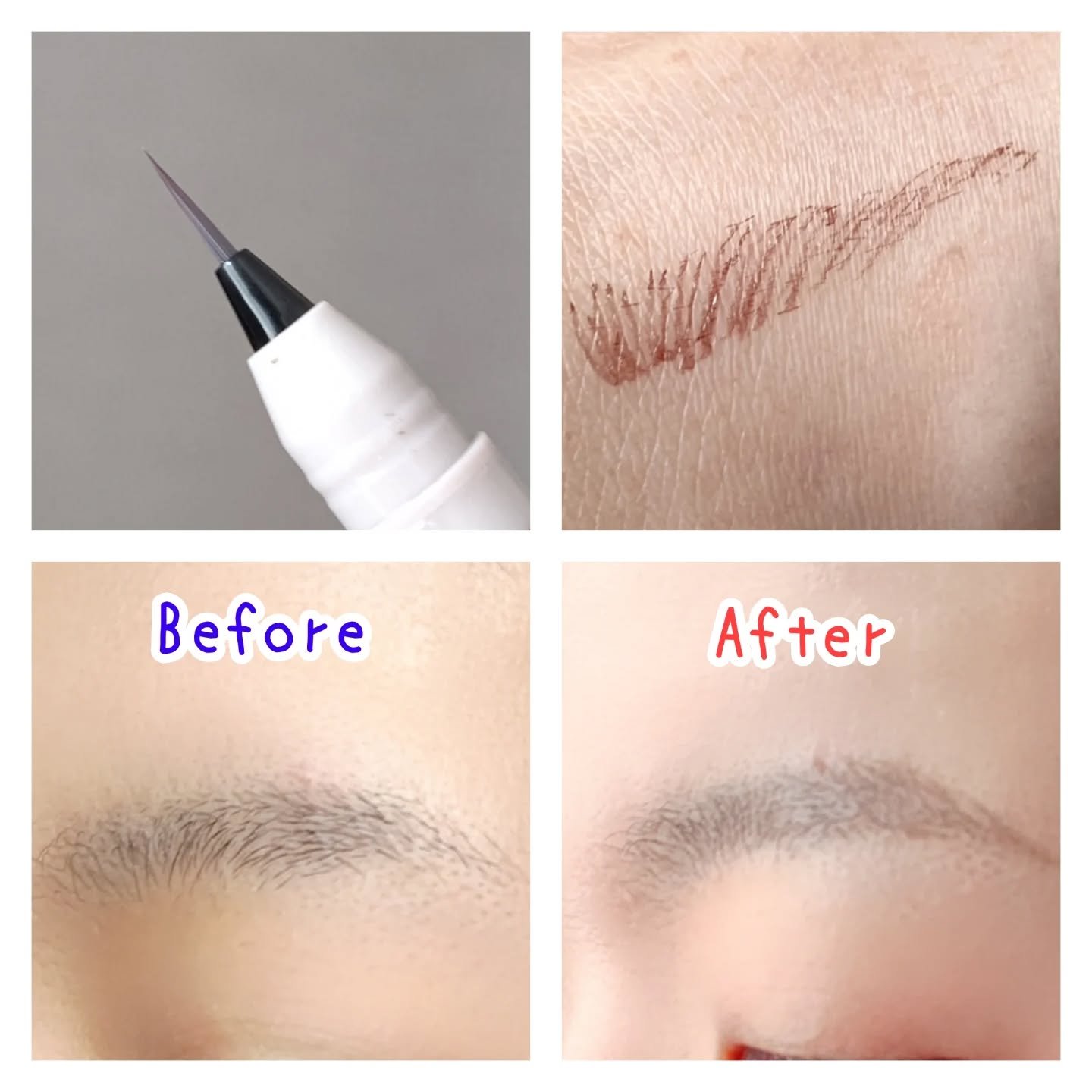 くれ竹 お化粧ふでぺん 眉毛用 毛筆極細 茶色/くれ竹 /リキッドアイブロウを使ったクチコミ（2枚目）