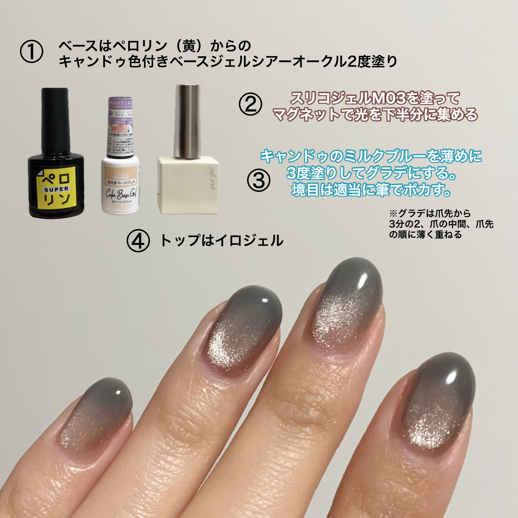 パル カラージェル/キャンドゥ/ジェルネイルを使ったクチコミ（3枚目）