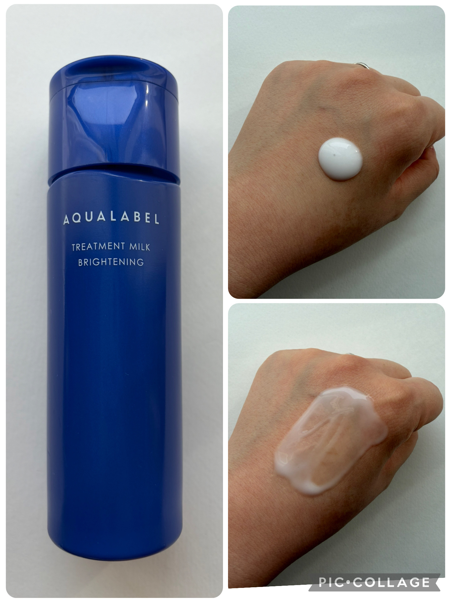 アクアレーベル
トリートメントミルク ブライトニング しっとり


ドラッグストアで購入できる＆プチプラ価格でオススメの乳液🫧
シミ・そばかすを防ぎ、うるおって明るく透明感のある肌を目指している方にピッタリ💡

美白*有効成分4MSK*